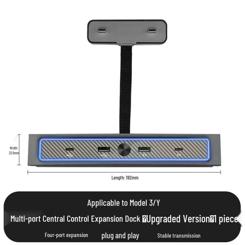 USB-хаб для Tesla Model 3/Y: Многопортовая док-станция с быстрой зарядкой PD для центральной консоли