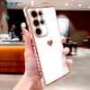 Роскошный силиконовый мягкий чехол с покрытием для Samsung Galaxy S26 S25 S24 S23 S22 S21 Ultra Plus FE A52 A53 A54 A55 Чехол с рисунком сердца