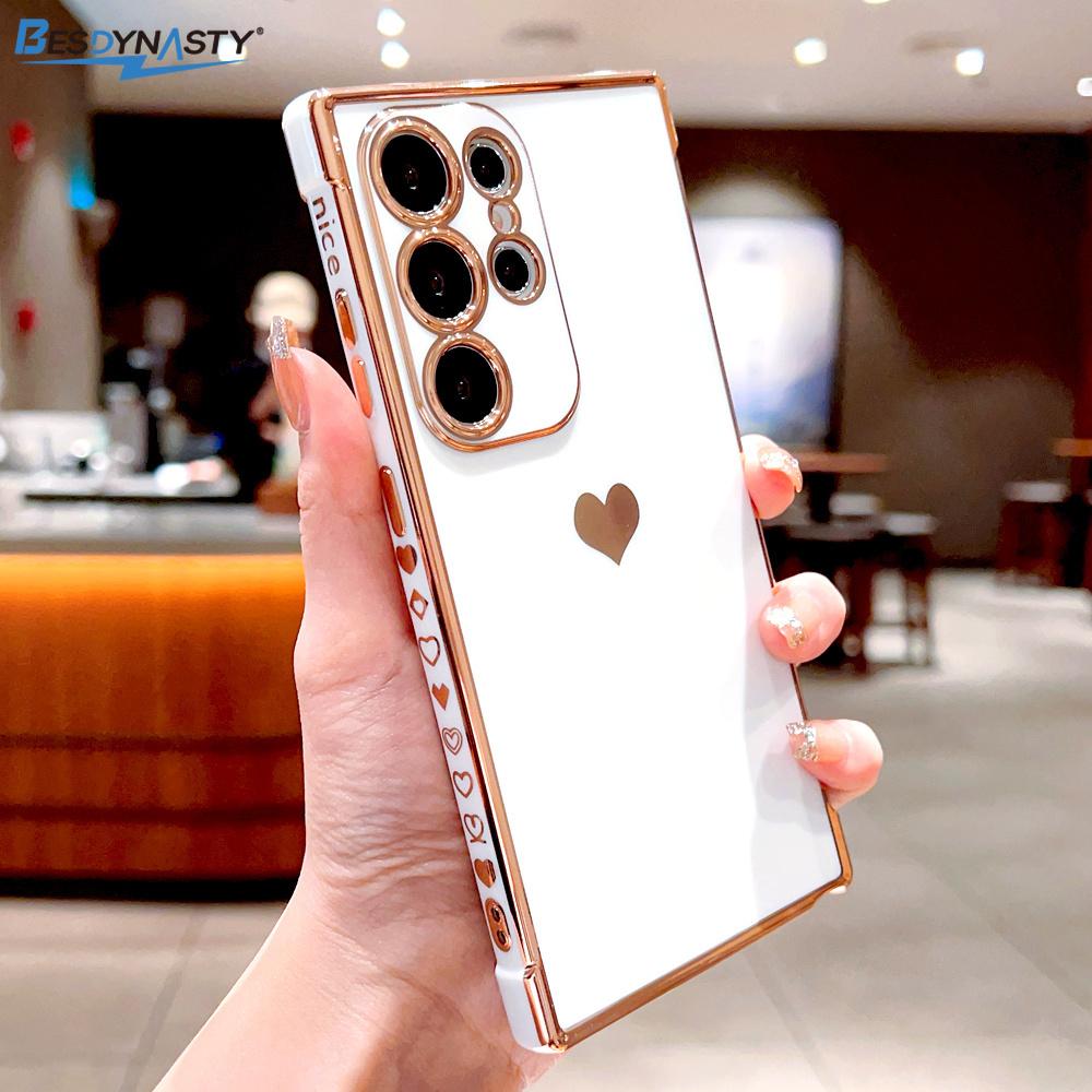 Роскошный силиконовый мягкий чехол с покрытием для Samsung Galaxy S26 S25 S24 S23 S22 S21 Ultra Plus FE A52 A53 A54 A55 Чехол с рисунком сердца