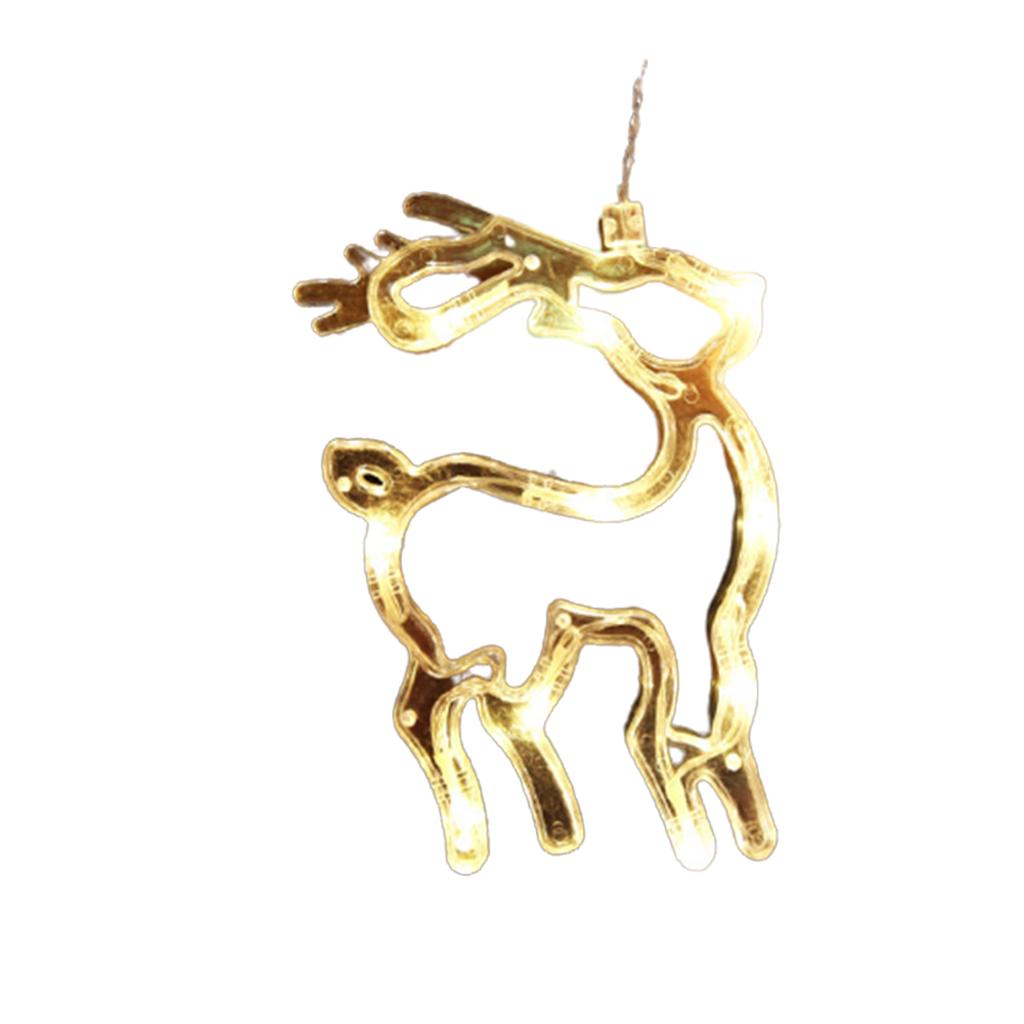 1Pcs Christmas LED String Light Sucker Christmas Tree Pendant Window Ornaments Snowflake Santa Bells Fawn Pentagram