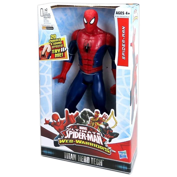 Marvel Ultimate Web Warriors Titan Hero Tech Электронная фигурка Человек-паук Человек-паук 12 дюймов [Предмет]