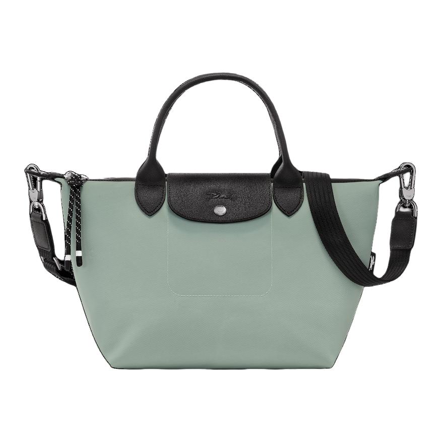 Longchamp Energy Logo Snap Closure Econyl Recycled Nylon Canvas Dumpling Bag Women Shoulder Bag Sage-Green L1512HSRM07