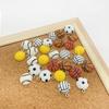40 Pcs 40 Pcs Round Football Charm Resin Volleyball Charm Bracelet Basketball Charm  Women