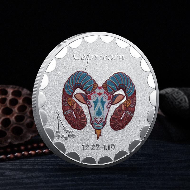 Памятные монеты Двенадцати Созвездий, Европейские и Американские, Боги Солнца и Луны, Счастливые, Красочные, Для Любителей Созвездий, Коллекционные Серебряные Монеты