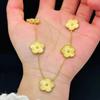 Elegant Three-Piece Necklace Set with Four-Leaf Clover Design