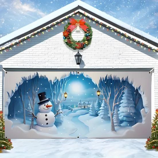 Рождественская фоновая ткань 480x210см Большой праздничный фон для вечеринки для декора стен Легкая установка Реквизит для фотобудки