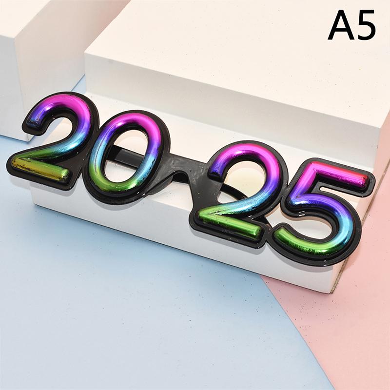 2025 Очки Новогодняя вечеринка Украшения для глаз Пластиковый реквизит Солнцезащитные очки Реквизит для фотосъемки Рождественские украшения Смешные очки