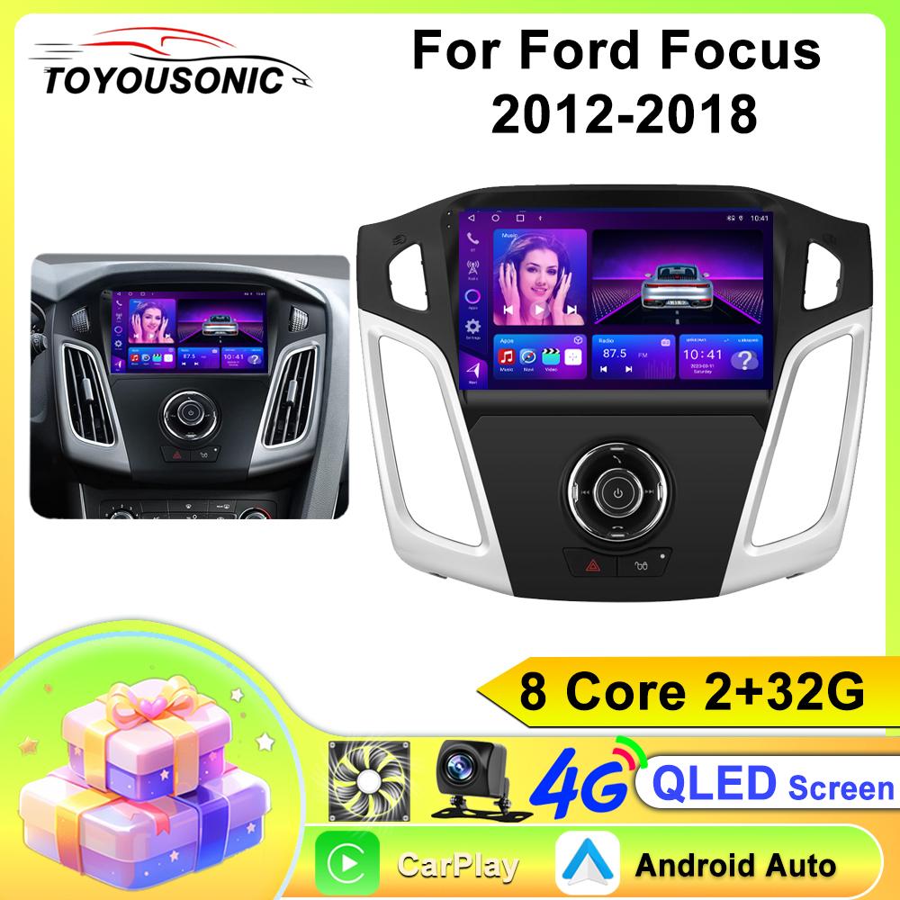 Автомобильное радио Carplay для Ford Focus 2012-2018 белый навигация GPS Android Auto мультимедийный плеер стереосистема WiFi BT No 2din 4G