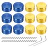 Uxcell 12pcs Foot Switch Guitar Pedal Button Metal Foot Switch Top Covers for Inch Guitar Effect Pedal Gold and Blue Toppers, Caps, 3/8 Buttons,