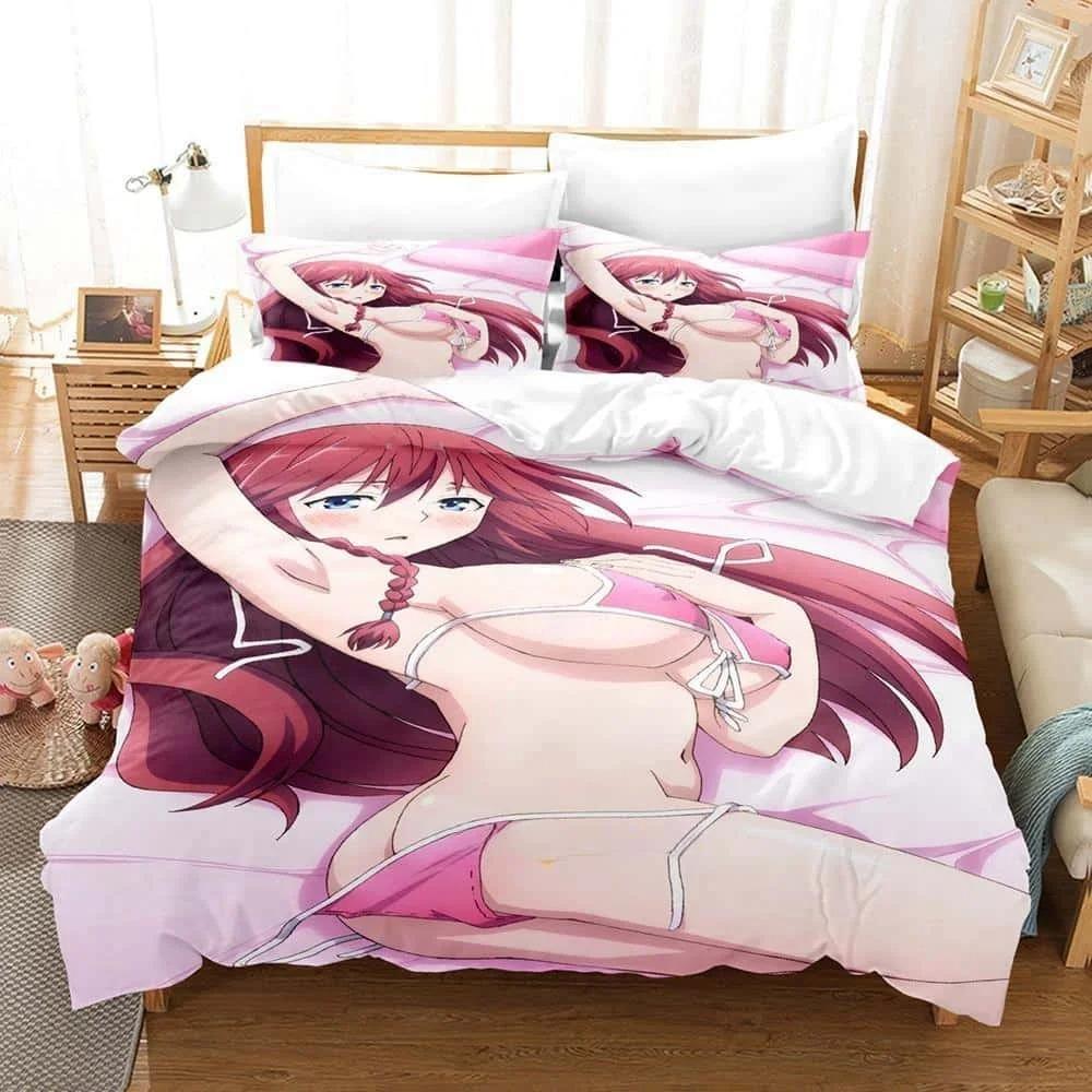 Прочные Уютные Односпальные Полуторные Полные Queen King 3D Печать Аниме Lilith Asami Trinity Seven Размеры Кровати Взрослый Детский Спальный Гарнитур Покрывало