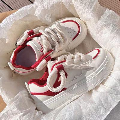 Маленькие белые туфли для детей, весна и осень, новые, на толстой подошве, модные, с кожаной поверхностью, универсальные, для студентов, повседневные туфли для сёрфинга