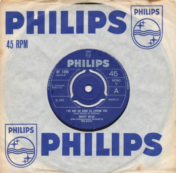7-дюймовая пластинка МАРТИ УАЙЛД - Я так привык любить тебя BF1490 Philips 1966 Великобритания Поп Б/У