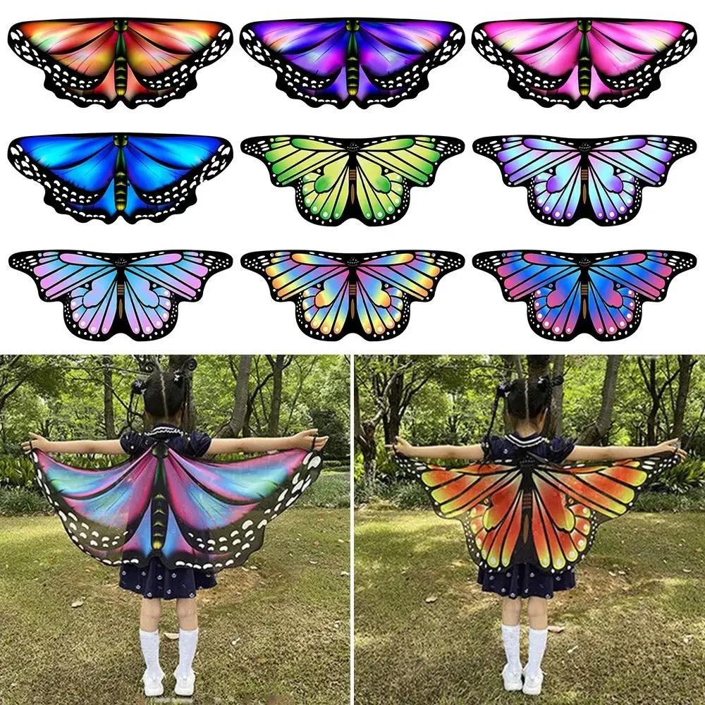 Cute Chiffon Butterfly Cape Dressing Up Costume Butterfly Wings Shawl Party Props Wing Cloak Kids