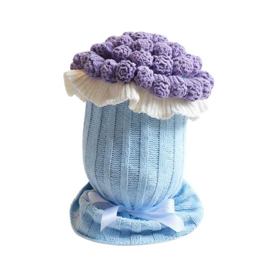 Декоративная вязаная подушка-плед «Букет роз» для дивана, кровати, подарок на День святого Валентина, День матери, Рождество