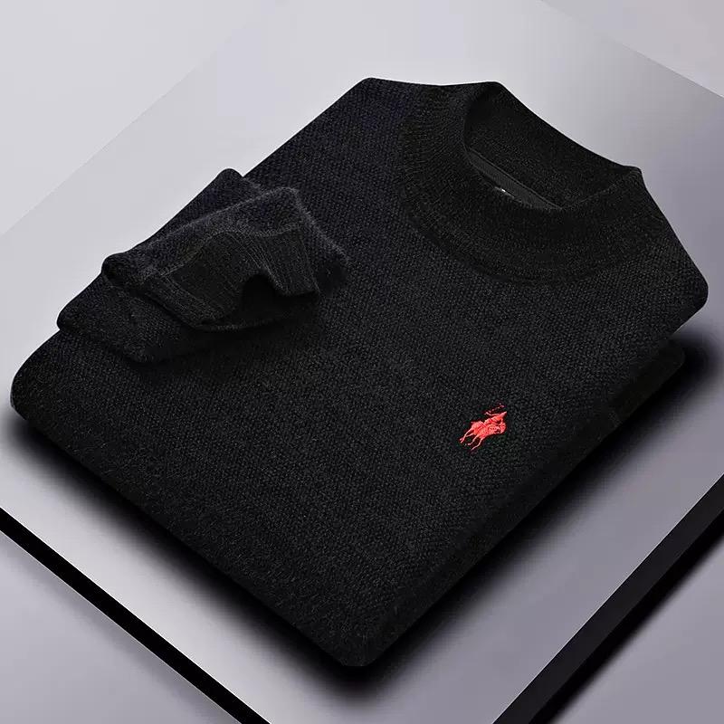 STORN High End Brand Velvet Sweater Men's New Designer Fashion Embroidery Winter Thick Warm Round Neck Knitted Pullover