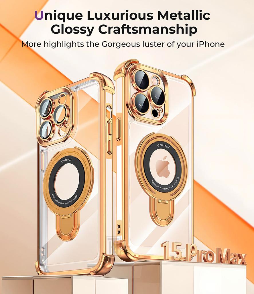 Новый прочный магнитный держатель-кольцо Magsafe для iPhone 16 15 14 13 11 12 Pro Max Plus, противоударный, тонкий, с гальваническим покрытием, прозрачный чехол