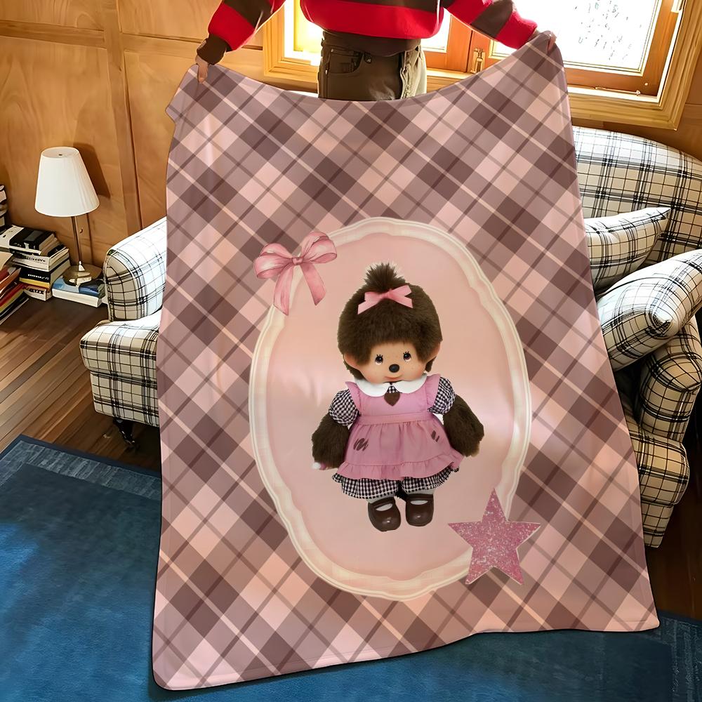 Плед M-Monchhichi из фланели, подходит для диванов, кроватей, офисов, путешествий, походных стульев