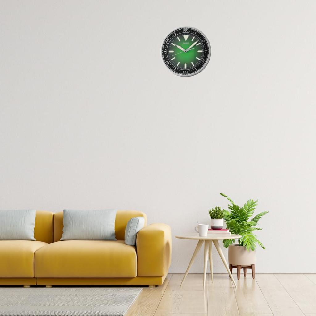 Seiko 12-дюймовые настенные часы Heritage Design с циферблатом зеленого цвета