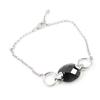 [G9396] - Black 'Linda' Silver Bracelet