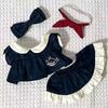 1 set Bow Hair Band Cotton Doll's Dress Whale Pattern Plush Doll Clothes  Children's Gift