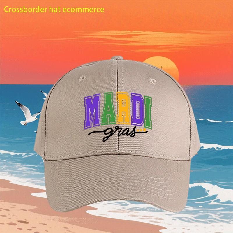 Mardi Gras Print Baseball Cap Polyester Adjustable Casual Outdoor Festival Hat