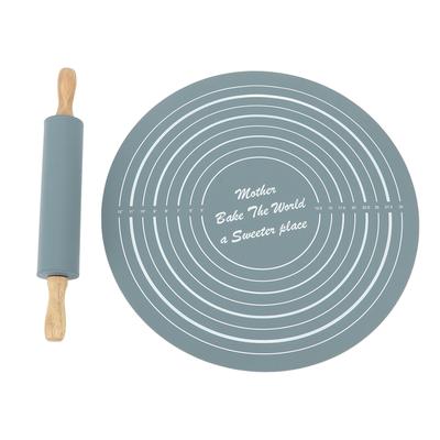 Скалка Коврик для выпечки кондитерских изделий Большой Силиконовый Скалка Коврик для замешивания Инструмент для выпечки для кухни Серый