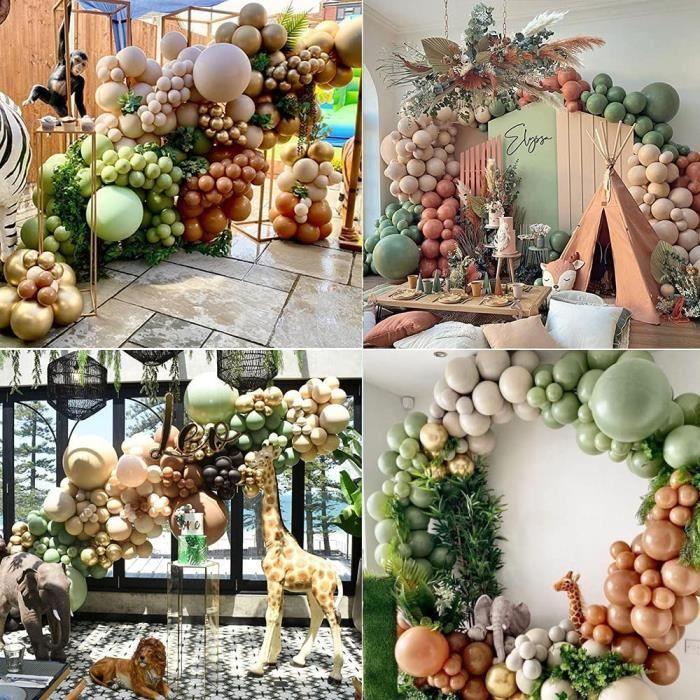 Balloon Arch Garland Kit - Not Specified - Green and Gold - Jungle Decoration - Children's Birthday - Wedding