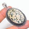 Dalmation Jasper Handmade 925 Sterling Silver Gift Jewelry Pendant 2.25" J3r62