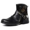 Moda Erkaklar Mototsikl Etiklari Kundalik Kiyim Qulay G'arbiy Etik Zapatos Erkaklar Poyabzali To'pig'i Vintage Metall Toka Yon Fermuar Kovboy Etiklari