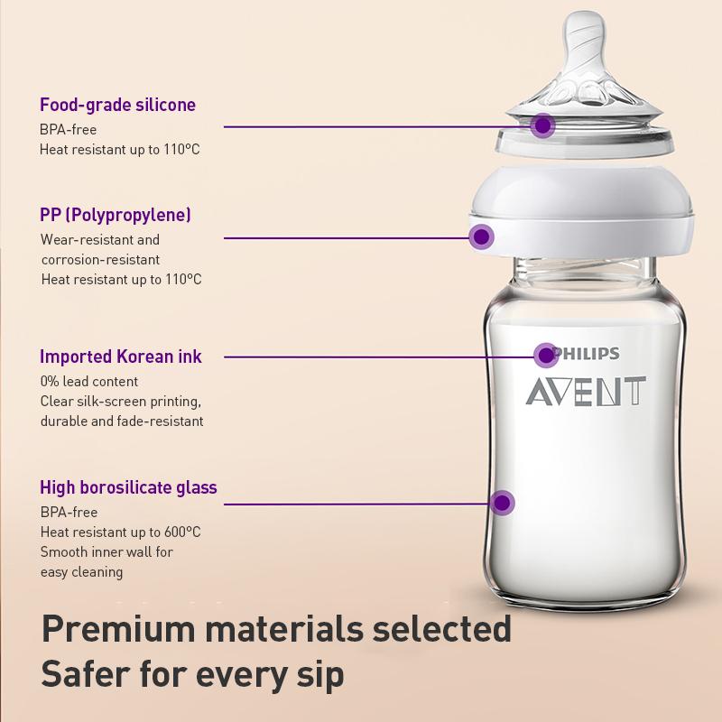 Подарочный набор для кормления новорожденных Philips Avent Силиконовая резина Детская бутылочка 125 мл 240 мл Щетка для бутылочек 3-в-1
