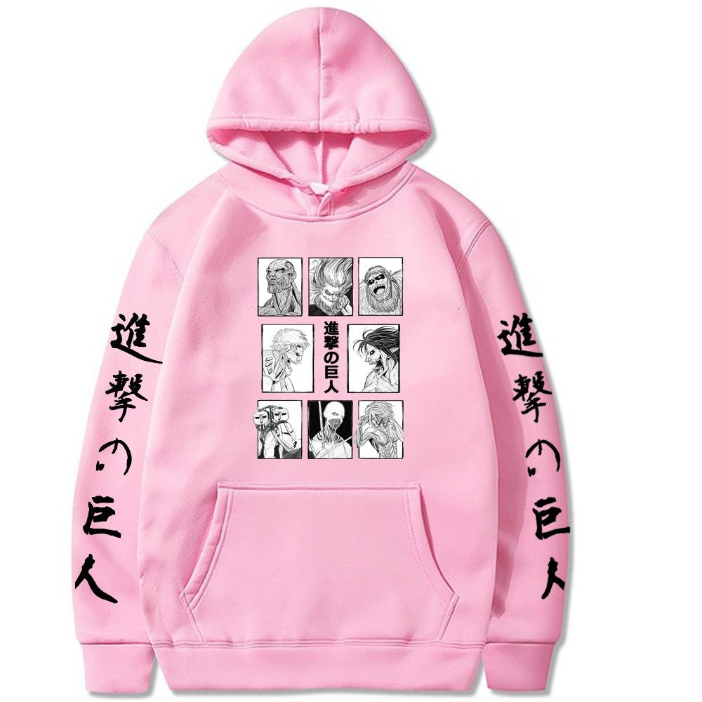 Атака Титанов Японская Анимация Мужская Толстовка Винтажный Унисекс Пуловер Винтажный Графический Худи Топы Одежда Оверсайз