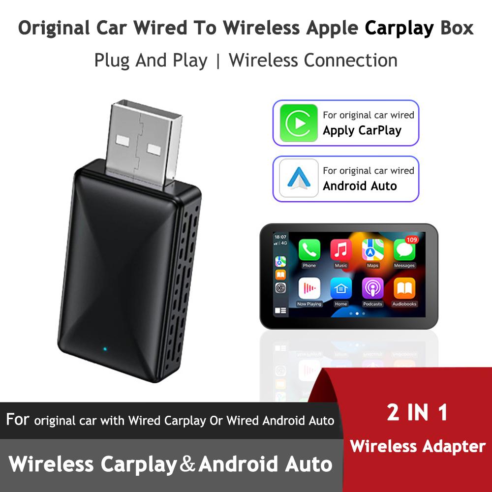 2 в 1 беспроводной Carplay и беспроводной адаптер Android Auto Mini Car Ai Box BT 5.0 проводной для беспроводного Carplay Android Auto адаптер