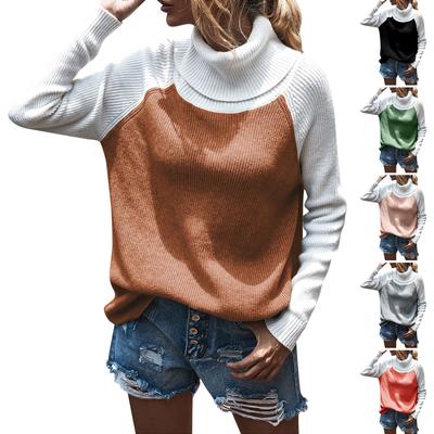 Женский повседневный модный свободный теплый повседневный вязаный свитер с воротником и принтом, женский Topsp