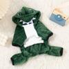 Windproof Dinosaur Jumpsuit Velvet Dog Hoodie Funny Dog Sweater  Winter