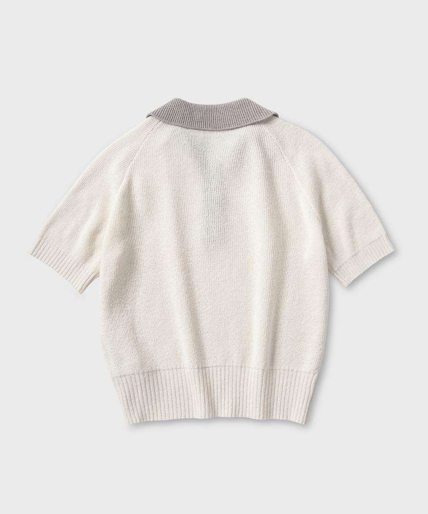 NONBLANK Raglan Half Sleeve Collar Knit_Ivory