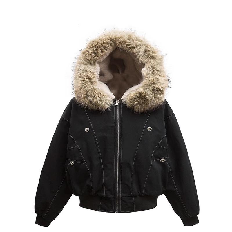 Корейская мужская осенне-зимняя тяжелая куртка из американского стираного хлопка с бархатной подкладкой 2025