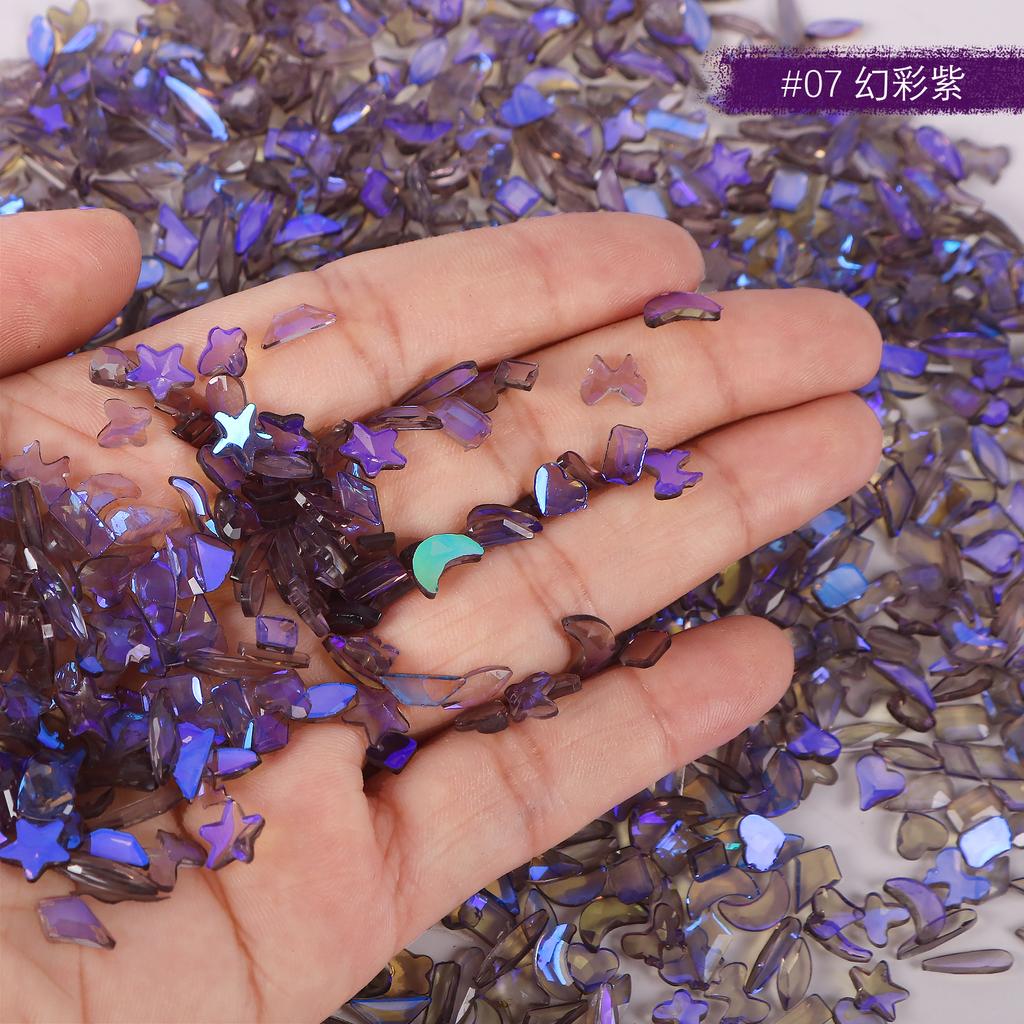 Теплый эльф, тот же смешанный прозрачный бриллиант особой формы Aurora, украшения для дизайна ногтей, бриллиант с плоским дном для дизайна ногтей, стеклянные стразы.