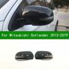 Для Mitsubishi Outlander 2013- автомобиля Накладка на крышку зеркала заднего вида, аксессуары Черный углепластик Боковые хромированные крышки зеркал 2016