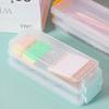 Multi-function Transparent Double-layer Pencil Case Desktop Storage Box Stationery Box Glasses Case