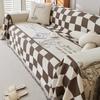 Sofa Cover Non Slip Cover Cloth Towel Dustproof Universal Cover Chenille Checkered Lazy Blanket with Delicate Exquisite Texture