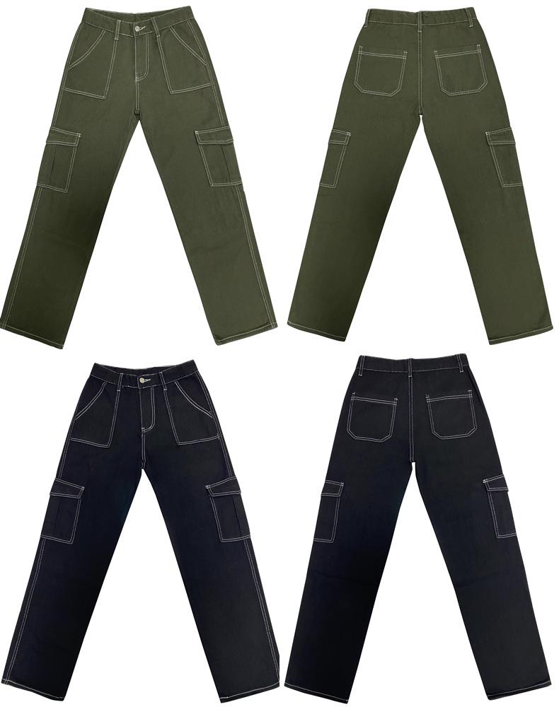 Женские джинсы с высокой талией и широкими штанинами – модные европейские и американские комбинезоны свободного кроя