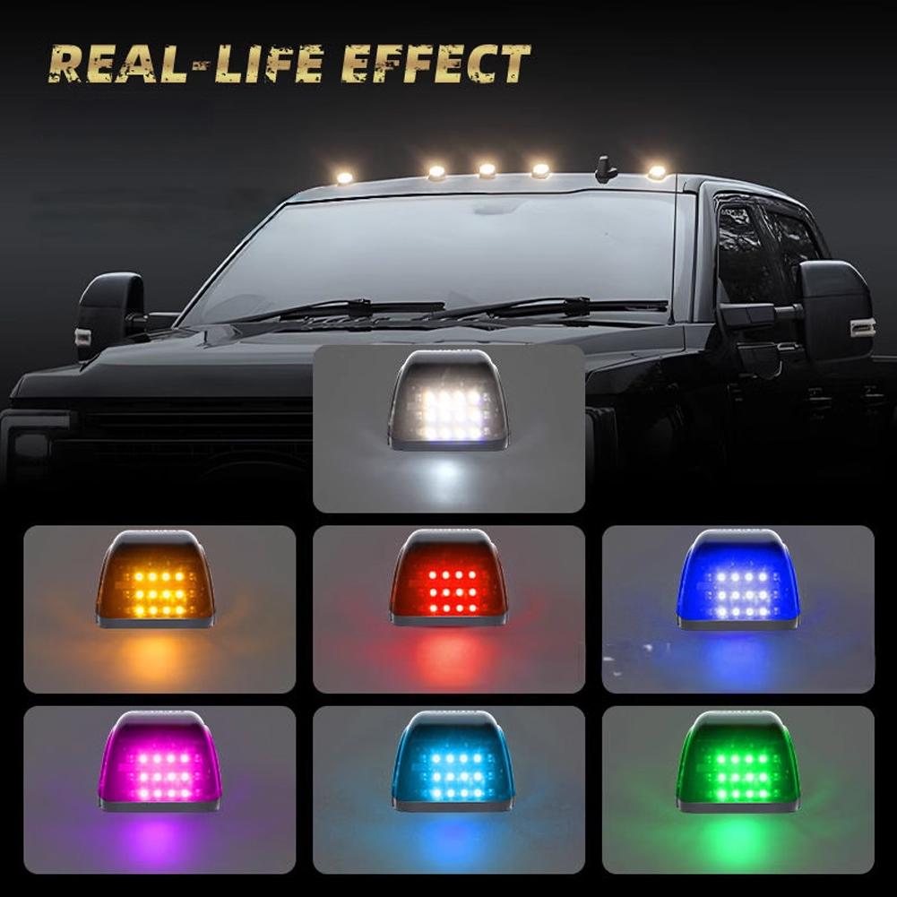1PC 12LED Car Roof Lights Solar Powered Flashing Lights Cab Punch-Free for Truck Pickup