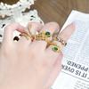 Halloween Punk Serpentine Zir*****Pen Ring Spirit Snake Series Personality Niche Hip Hop Ring Girl