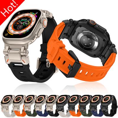 Резиновый ремешок для часов Apple Watch Band Ultra 2 1 49 мм 45 мм 44 мм 42 мм Мягкий силиконовый браслет для IWatch Series 9 8 7 6 SE 5 4 Correa