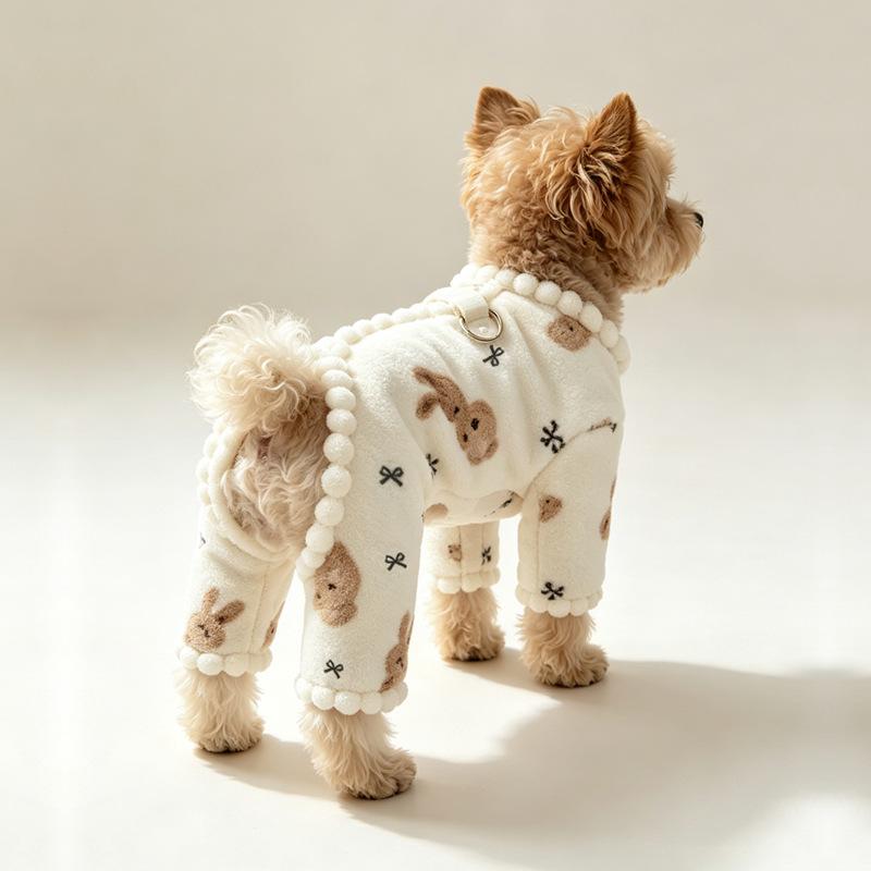 Exclusive for Japan and South Korea pet clothing Tai Schnauzer puppy dog small dog cat universal 11 four legs back open fleece