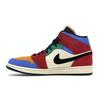 Синий Мужские кроссовки The Great x Air Jordan 1 Mid Fearless, разноцветные, муслиновые, красного цвета, CU2805-100