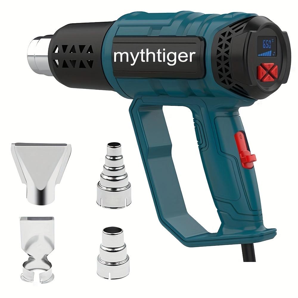 Строительный фен 60-650 градусов Регулировка температуры Фен горячего воздуха с ЖК-цифровым дисплеем Защита от перегрева для термоусадочной трубки