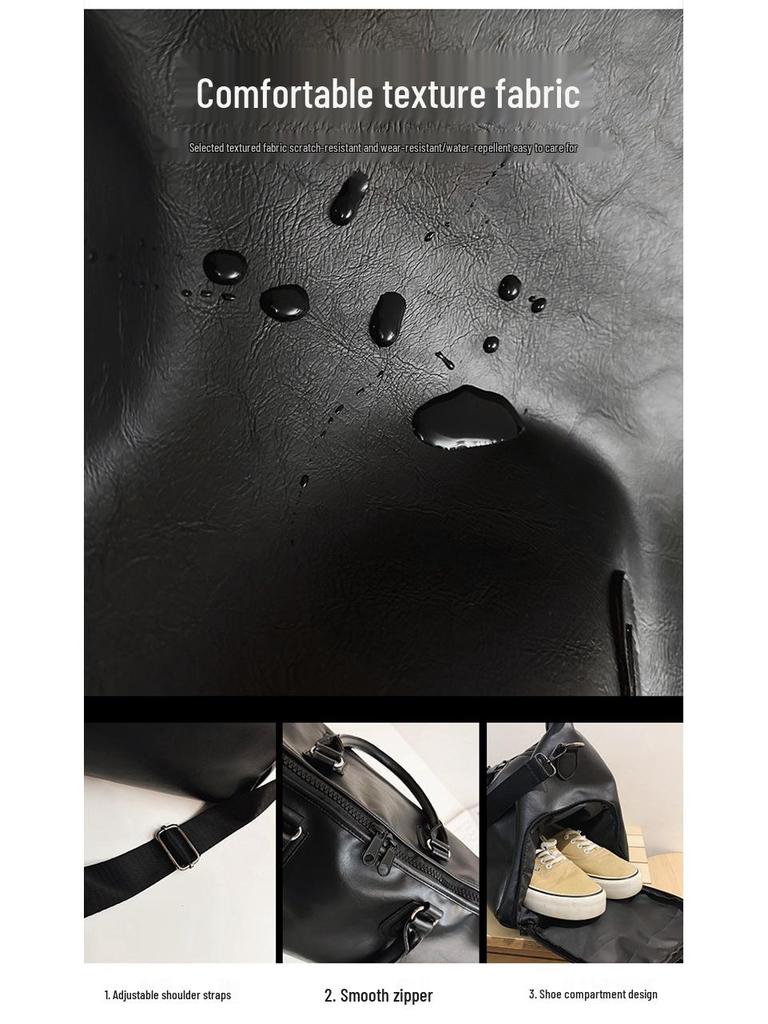 Ruiying Ретро Водонепроницаемая Унисекс Дорожная Сумка из ПУ Кожи - Большая Вместимость для Спортзала и Ручная Кладь для Самолета