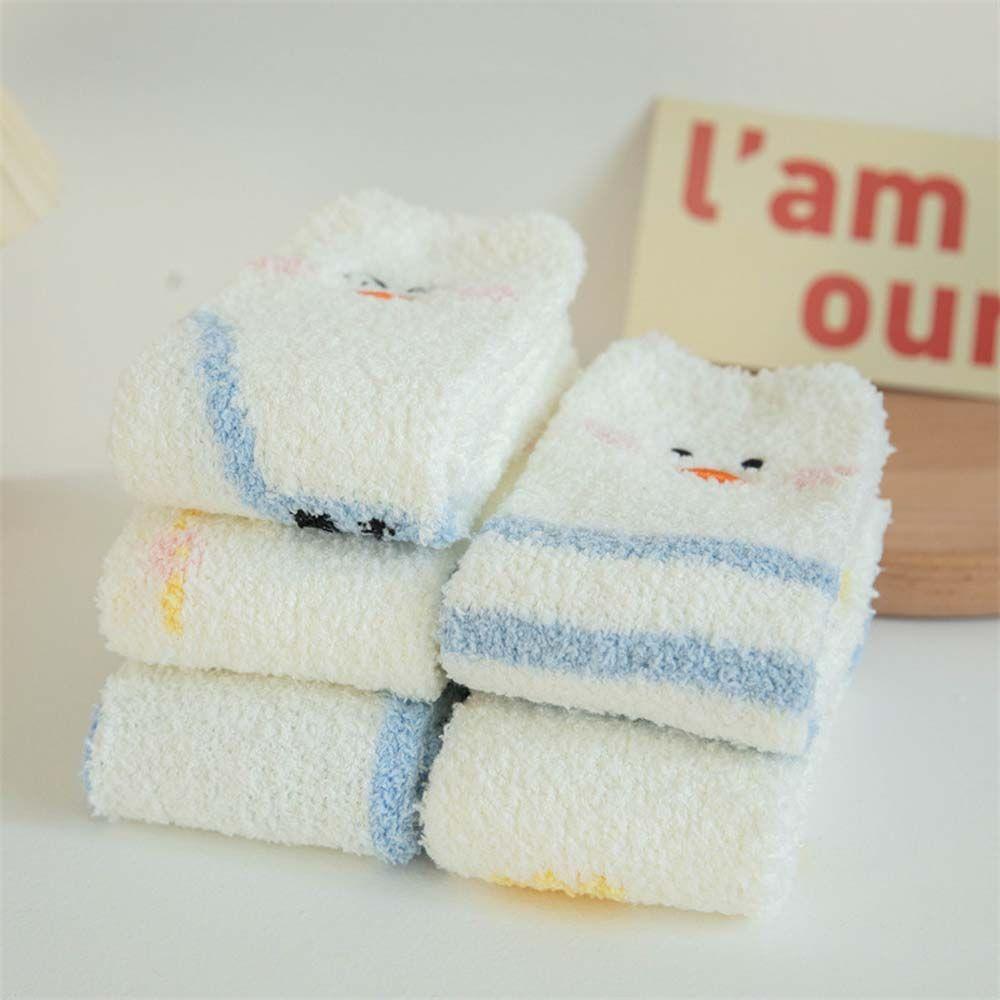 Socks Animal Print Simple Cute Floor Socks Mid-tube Socks Coral Fleece Socks Female Hosiery