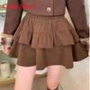 Polyester Cake Skirt For Women With High Elastic Waist And Ruffle Design For Casual And Party Wear